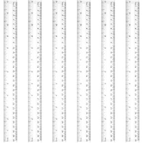 30 عبوة من مساطر بلاستيكية شفافة مقاس 12 بوصة مساطر أطفال شفافة للمدرسة بسنتيمتر وبوصة، أدوات قياس لمكتب المدرسة الطلابية والمنزل (شفاف) in Kuwait