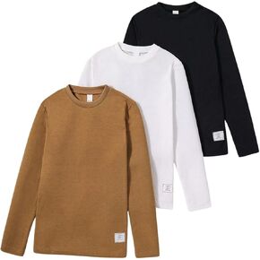SOLY HUX Boys 3 Pieces Long Sleeve Tee Crewneck Letter Patched Kid Tee Shirts Fall Top