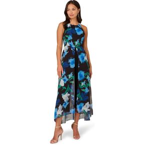 Adrianna Papell Womens Floral Print Jumpsuit