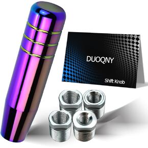Gear Shift Knob - Universal Fit with 4 Alloy Adapters, 7.08" Long Lightweighted Shifter Knobs, Suitable for Manual & Auto Cars, Multicolor