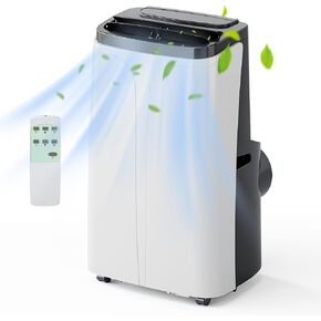Portable Air Conditioner for Room up to 350 sq.ft, 8,000 BTU A/C Unit with Dehumidifier and Cooling Fan with 2 Speeds, 24-Hour Timer, Sleep Mode, Remote Control, Window Installation Kit
