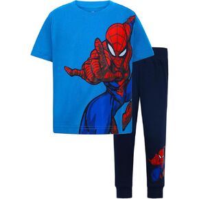 Marvel Spider-Man Boys Short Sleeve T-Shirt and Pants Set for Toddlers and Big Kids