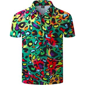 Men's Halloween Novelty Golf Polo Hawaiian Short Sleeve Shirt