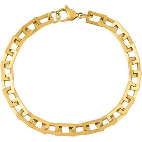 LONDON FOG Gold Square Link 8 Inch Unisex Bracelet (LF10021)