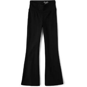 The Children's Place Girls' Flare Legging Pants, Soft Black