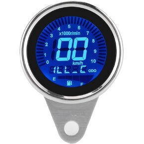 Aramox Motorcycle Speedometer, 12V Universal Motorcycle Multi‑Functional Meter Tachometer Odometer Fuel Gauge Speedmeter(Silver)