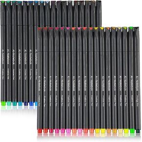 ai-natebok 36 Colored Fineliner Pens Fine Tip Pens Porous Fineliner Color Pens for Journal Planner Writing Note Taking Calendar Agenda Coloring Art School Office Supplies