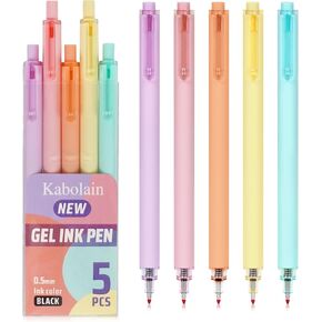 Cute Gel Pens in Black, 0.5mm Fine Point Tip for Smooth Writing, Quick-Drying Ink, Pens Fine Point Smooth Writing Pens, Perfect for Journaling, Note-Taking, School, and Office Use.