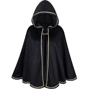 LMYOVE Women Hooded Cape Medieval Renaissance Cloak Costume Accessory for Halloween Christmas Ren Faire Cosplay Party