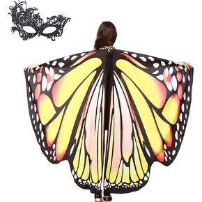Butterfly Wings for Women Fairy Ladies Cape Halloween Dress Up Costume Accessory Party Cape Nymph Pixie Cloak