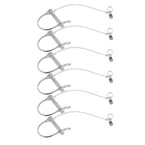 Trailer Hitch Pin 3/8"x2-3/4" Plastic Coated 11" Tether Steel Quick Release Hitch Pin, Trailer Coupler Pin for Farm, Lawn, Garden Trailers 6Pcs