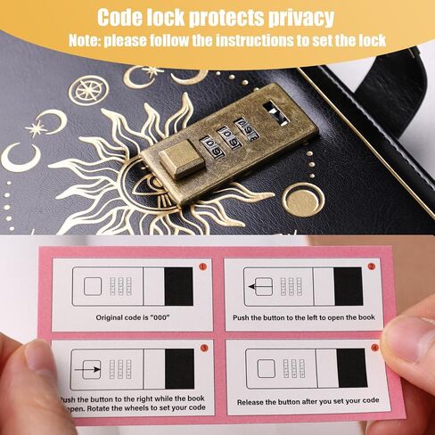Personal Diary with Lock, A5 224 Pages Black Leather Ruled Journal Password Protected Notebook,Travel Notebook Lock Diary Planner Organizer for Men and Women, 8.6x5.9in in Saudi Arabia