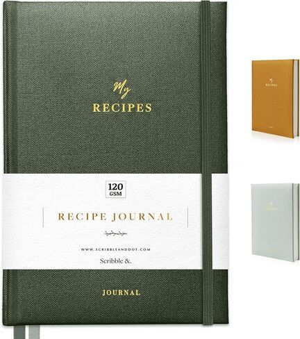 Scribble & Dot® Recipe Book for Own Recipes | Create Your Own Cookbook Journal | Hardback Premium Recipe Journal | Keepsake Gift | Food Diary DIY Colour Tabs | AirFryer Conversions | 100 Recipes! (Forest Green) in Saudi Arabia
