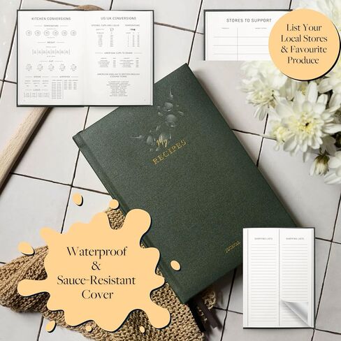 Scribble & Dot® Recipe Book for Own Recipes | Create Your Own Cookbook Journal | Hardback Premium Recipe Journal | Keepsake Gift | Food Diary DIY Colour Tabs | AirFryer Conversions | 100 Recipes! (Forest Green) in Saudi Arabia