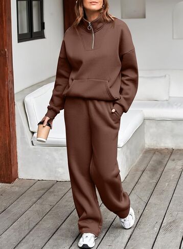 Aleumdr Womens 2 Piece Outfits Matching Sweat Sets Sweatsuit Tracksuit Zip up Sweatshirt and Sweatpants Lounge Sets in Saudi Arabia