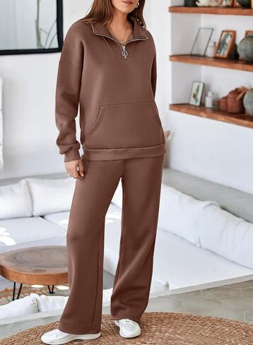 Aleumdr Womens 2 Piece Outfits Matching Sweat Sets Sweatsuit Tracksuit Zip up Sweatshirt and Sweatpants Lounge Sets in Saudi Arabia