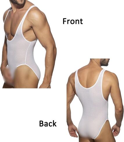 Men's Sheer Lace Lingerie Bodysuit Low Cut in Saudi Arabia