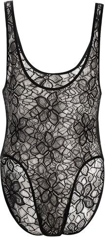 Men's Sheer Lace Lingerie Bodysuit Low Cut in Saudi Arabia
