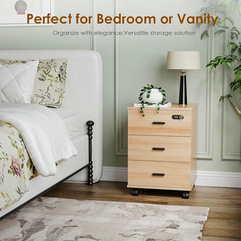 Soohow Under Desk 3 Drawers Vertical Filing Cabinet with Cushion,Mobile File Cabinet with Smart Lock/Casters in Kuwait