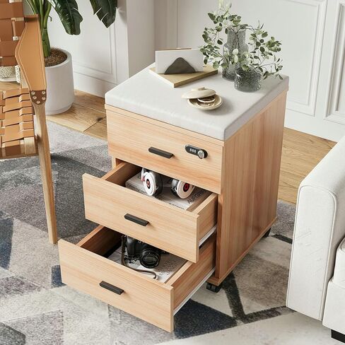 Soohow Under Desk 3 Drawers Vertical Filing Cabinet with Cushion,Mobile File Cabinet with Smart Lock/Casters in Kuwait