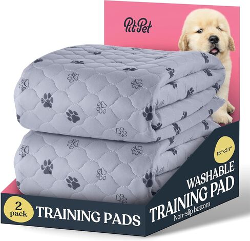 Super Absorbent Washable Pee Pads for Dogs - 2-Pack Superior Reusable Puppy Pads Pet Training Pads –100% Waterproof Dog Pee Pad Protects Against Urine Leakage Non-Slip Grip Prevents Slipping& Bunching in Saudi Arabia