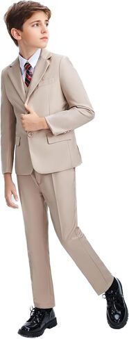 Yanlu 5 Piece Boy's Formal Suits Jacket+Vest+Pants+Shirt+Tie Kids Tuxedos 7 Colors in Saudi Arabia