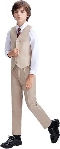 Yanlu 5 Piece Boy's Formal Suits Jacket+Vest+Pants+Shirt+Tie Kids Tuxedos 7 Colors in Saudi Arabia