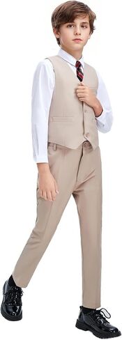 Yanlu 5 Piece Boy's Formal Suits Jacket+Vest+Pants+Shirt+Tie Kids Tuxedos 7 Colors in Saudi Arabia