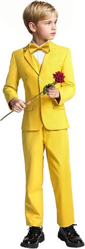 Yanlu 5 Piece Boy's Formal Suits Jacket+Vest+Pants+Shirt+Tie Kids Tuxedos 7 Colors in Saudi Arabia