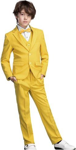 Yanlu 5 Piece Boy's Formal Suits Jacket+Vest+Pants+Shirt+Tie Kids Tuxedos 7 Colors in Saudi Arabia