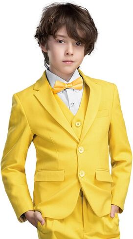 Yanlu 5 Piece Boy's Formal Suits Jacket+Vest+Pants+Shirt+Tie Kids Tuxedos 7 Colors in Saudi Arabia