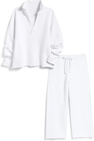 Two Piece Sets for Women Long Sleeve V Neck Tops Casual Sweatpants Lounge Travel Set Cozy Outfit in Saudi Arabia