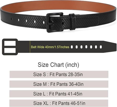 XZQTIVE Men’s Metal Free Belt Hypoallergenic Leather Belts For Jeans Dress Nickle Free TSA Belt With Black Buckle in Saudi Arabia