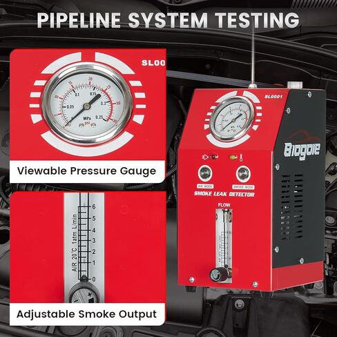 كاشف تسرب آلة دخان السيارات - مضخة هواء مدمجة، ومقياس التدفق، ومقياس الضغط - جهاز اختبار تسرب آلة الدخان EVAP بتيار مستمر 12 فولت للمكنسة الكهربائية والوقود والأنابيب وأنظمة السيارات الأخرى in Kuwait