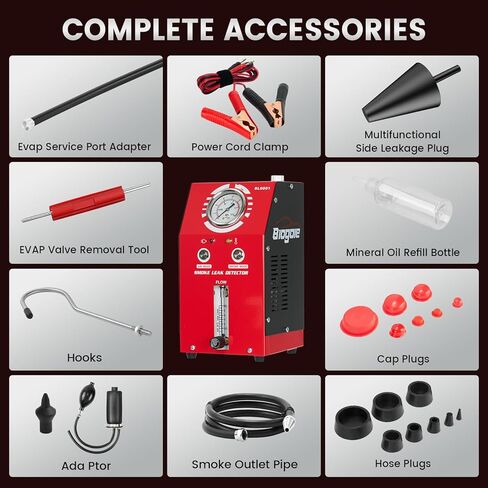 كاشف تسرب آلة دخان السيارات - مضخة هواء مدمجة، ومقياس التدفق، ومقياس الضغط - جهاز اختبار تسرب آلة الدخان EVAP بتيار مستمر 12 فولت للمكنسة الكهربائية والوقود والأنابيب وأنظمة السيارات الأخرى in Kuwait