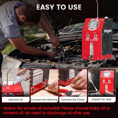 كاشف تسرب آلة دخان السيارات - مضخة هواء مدمجة، ومقياس التدفق، ومقياس الضغط - جهاز اختبار تسرب آلة الدخان EVAP بتيار مستمر 12 فولت للمكنسة الكهربائية والوقود والأنابيب وأنظمة السيارات الأخرى in Kuwait