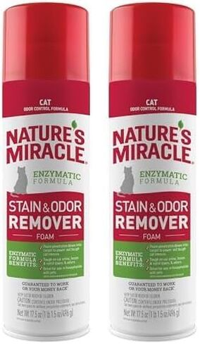 Nature’s Miracle Cat Stain & Odor Remover Foam, Enzymatic Cleaner, 17.5 oz in Kuwait