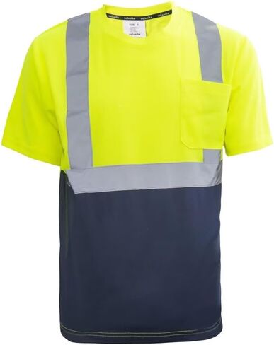 تي شيرت رجالي عالي الوضوح مع شريط عاكس وجيب أمامي، متين، مسامي (XS-4XL) in Saudi Arabia