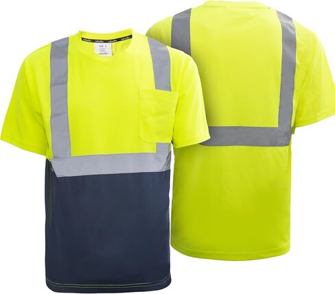 تي شيرت رجالي عالي الوضوح مع شريط عاكس وجيب أمامي، متين، مسامي (XS-4XL) in Saudi Arabia