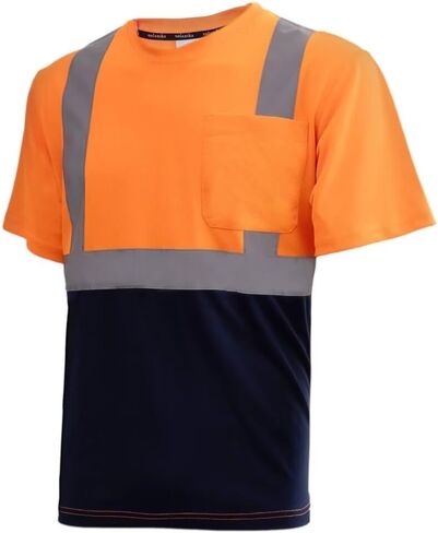 تي شيرت رجالي عالي الوضوح مع شريط عاكس وجيب أمامي، متين، مسامي (XS-4XL) in Saudi Arabia