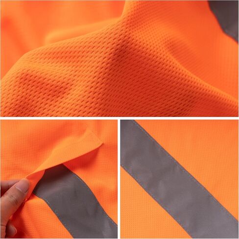 تي شيرت رجالي عالي الوضوح مع شريط عاكس وجيب أمامي، متين، مسامي (XS-4XL) in Saudi Arabia