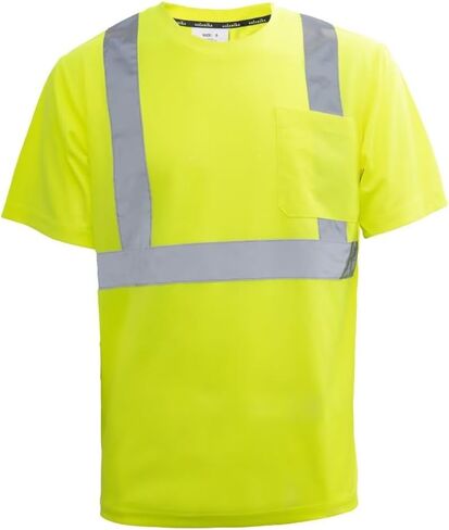تي شيرت رجالي عالي الوضوح مع شريط عاكس وجيب أمامي، متين، مسامي (XS-4XL) in Saudi Arabia