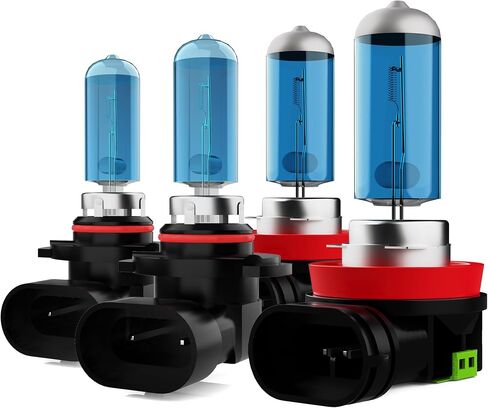 Headlights Fit For 2016 2017 2018 Toyota RAV4 Halogen Headlight Bulbs,9012 High/Low Beam Headlights + h11 Fog Light Bulbs front bulb bright light Halogens combo,Plug And Play,Pack of 4 in Saudi Arabia