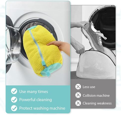 2 Pcs Shoe Cleaning Bag, Shoe Washing Machine Bag, Portable Reusable Shoe Bag for Washing Machine, Shoe Cleaning Laundry, Deep Cleaning Shoe Care Bag for Washer and Dryer in Saudi Arabia