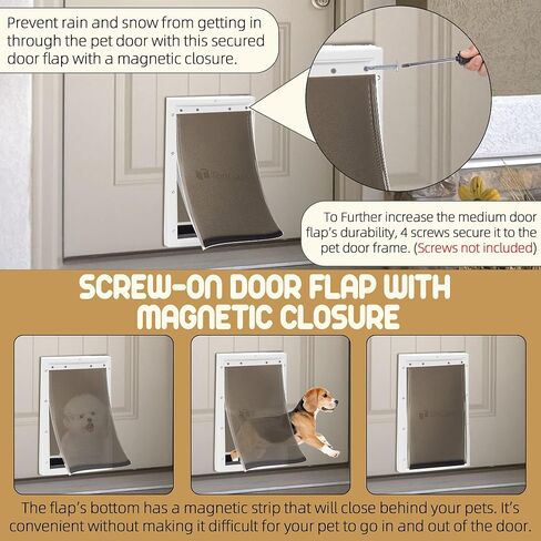 استبدال غطاء باب الكلب متوافق مع أبواب PetSafe Freedom للكلاب والقطط PAC11-11039 - كبير 16 7/8 بوصة × 10 1/8 بوصة غطاء باب للحيوانات الأليفة مع إغلاق مغناطيسي in Kuwait