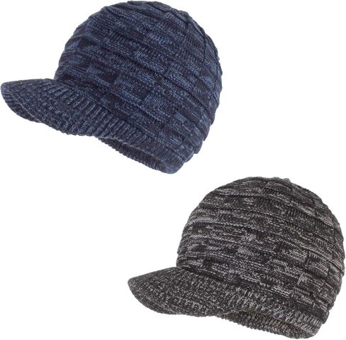 Unisex Winter Hats with Visor Warm Ski Hat Stylish Knitted Hat for Men and Women in Kuwait