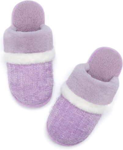 Womens Cozy Memory Foam Slippers Soft Warm Slip On Faux Fur House Slippers,Anti-Skid Rubber Sole,Creative Gifts for Women Mom Girlfriend in Saudi Arabia