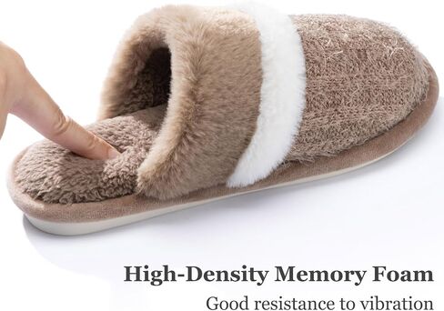 Womens Cozy Memory Foam Slippers Soft Warm Slip On Faux Fur House Slippers,Anti-Skid Rubber Sole,Creative Gifts for Women Mom Girlfriend in Saudi Arabia