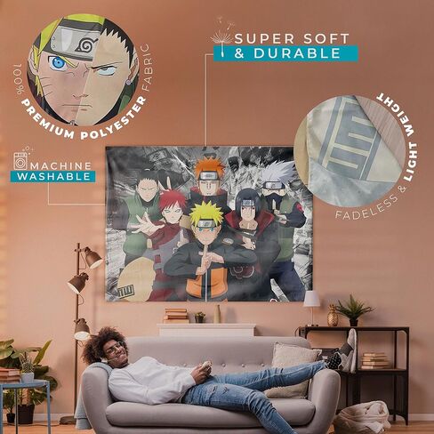 MOL AND ALI Anime Tapestry - Nar uto Tapestry - Anime Decor - Nar uto birthday decorations - Anime Room Decor for Boys - Naru to Stuff - Anime Wall Art - Narut o Merch - Anime Wall Decor - 51x59 in Saudi Arabia