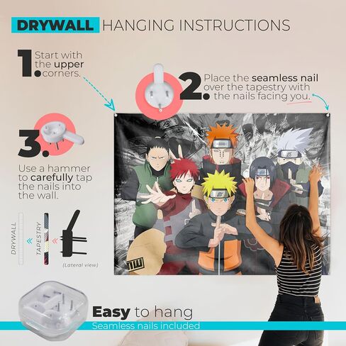 MOL AND ALI Anime Tapestry - Nar uto Tapestry - Anime Decor - Nar uto birthday decorations - Anime Room Decor for Boys - Naru to Stuff - Anime Wall Art - Narut o Merch - Anime Wall Decor - 51x59 in Saudi Arabia